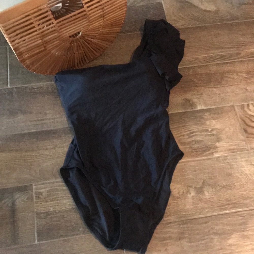 NWT J. Crew One-shoulder Ruffle Swimsuit